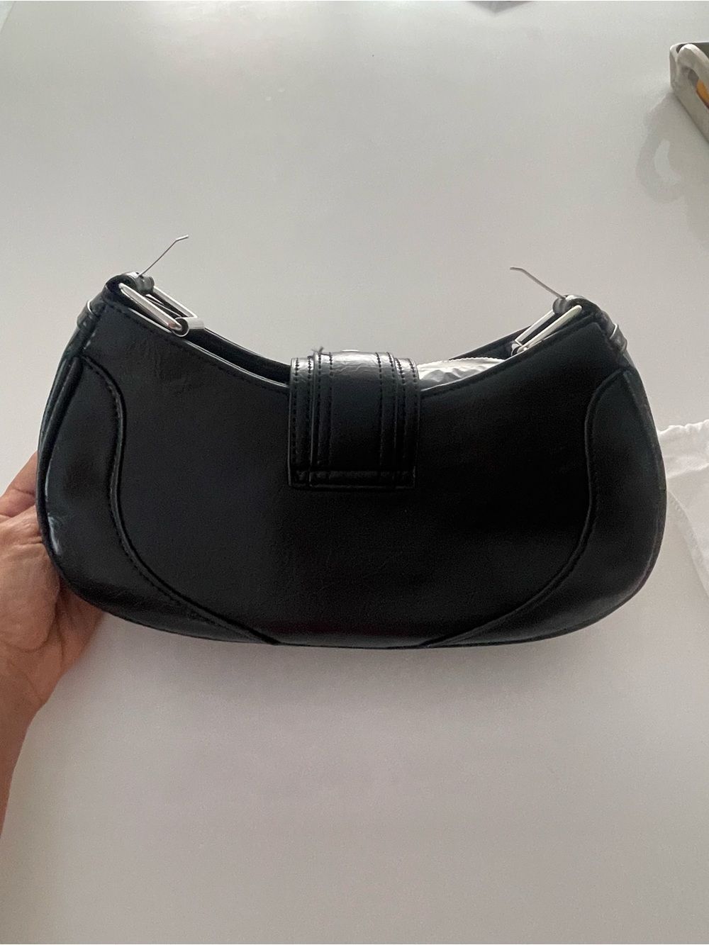 8 Other Reasons black faux leather shoulder bag New - Picture 7 of 9